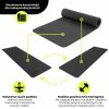 Mata do jogi i ćwiczeń HyperMotion Lotos TPE 6 mm z paskiem – 183 × 61 cm – czarna